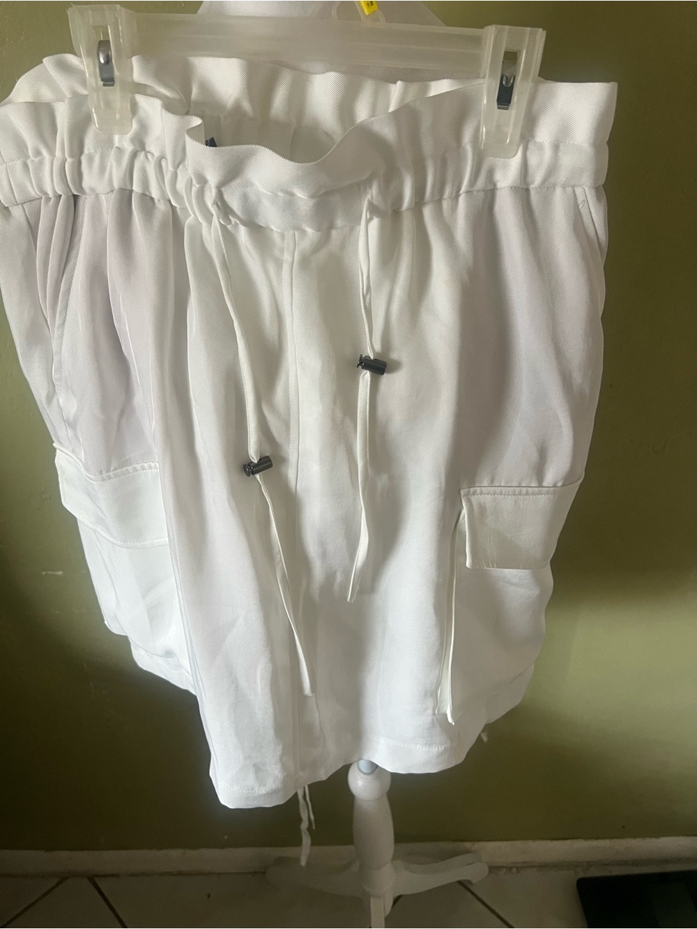Express White Drawstring Cargo Skirt with Tag
